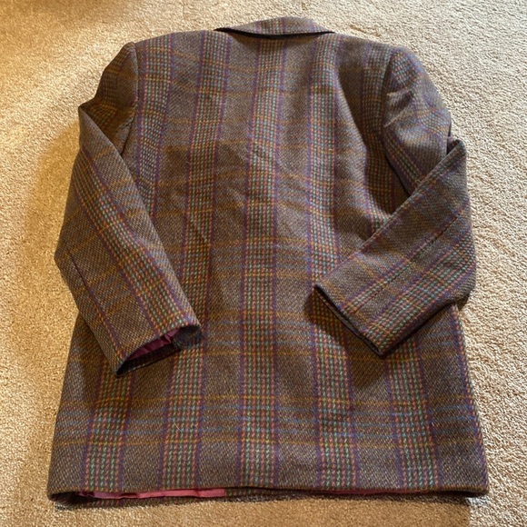 Vintage RARE Find Giorgio Sant’Angelo Tweed Plaid Pure Wool Blazer 12 *Flaw - Picture 15 of 15